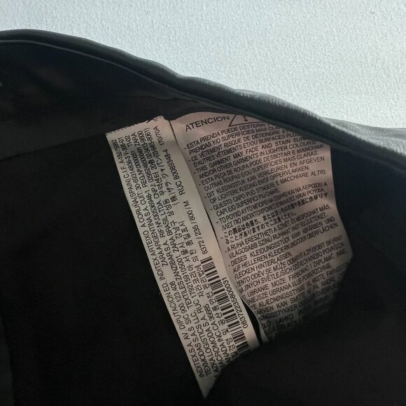 Zara Women's Skinny Black Faux Leather Pants with Ankle Zippers Medium - Picture 6 of 8